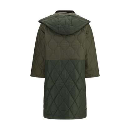 Bicolor Polyester Full-Length Jacket