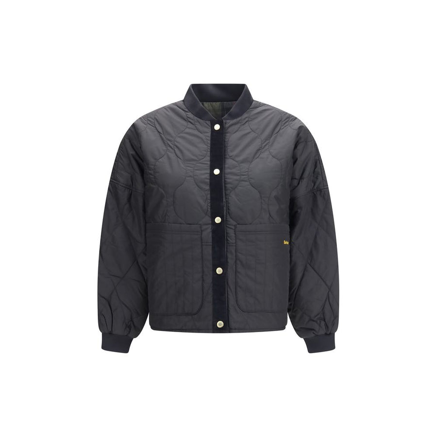 Black Polyester Bomber