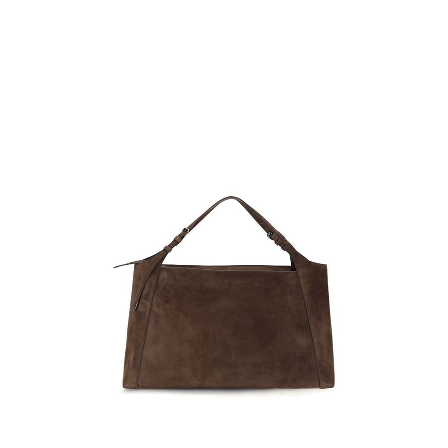 Brown Suede Leather Handbag