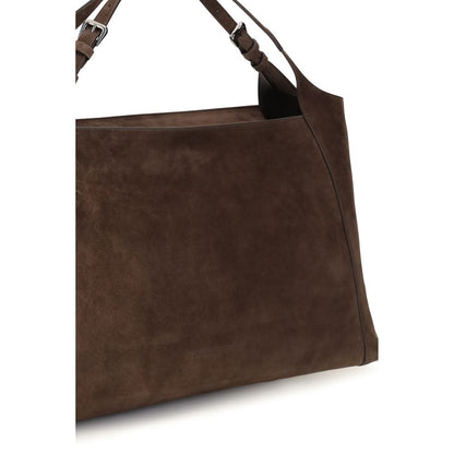Brown Suede Leather Handbag