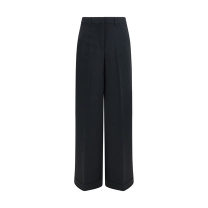 Black Acetate Casual Pants