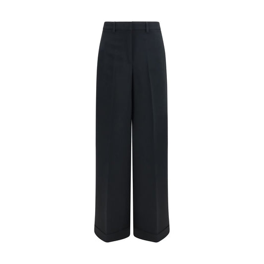Black Acetate Casual Pants
