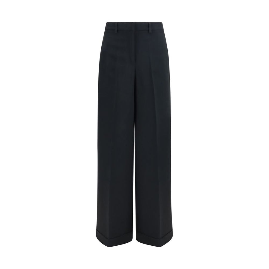 Black Acetate Casual Pants