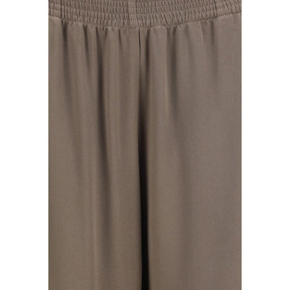 Brown Viscose Casual Pants