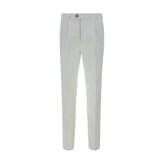 White Cotton Casual Pants