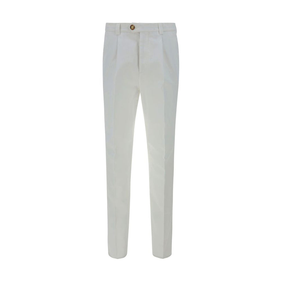 White Cotton Casual Pants
