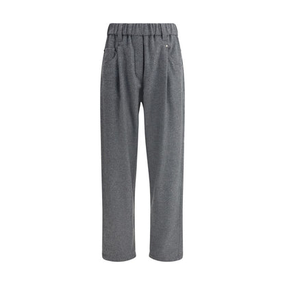 Gray Wool Casual Pants