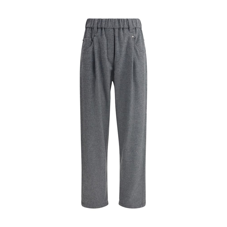 Gray Wool Casual Pants