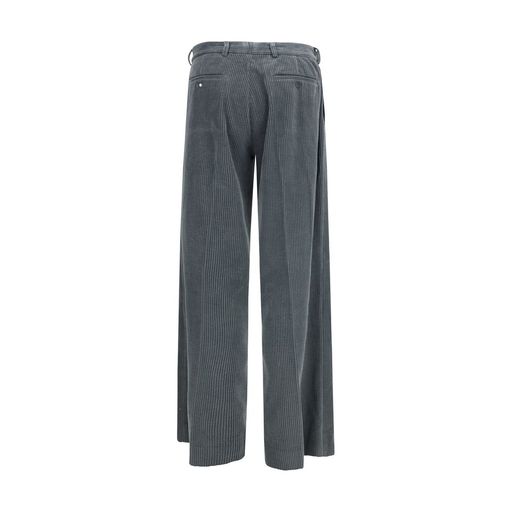 Gray Cotton Casual Pants