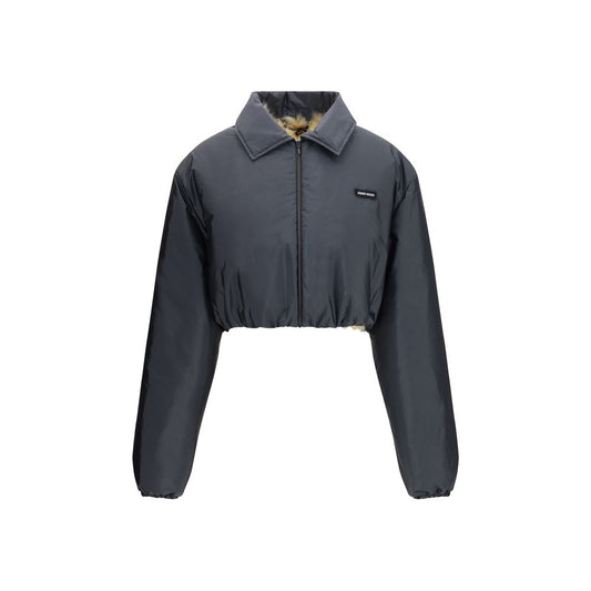 Gray Recycled Polyamide Full-Length Jacket