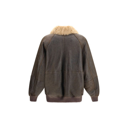 Brown Lambskin Bomber