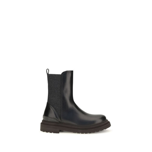 Black Calf Leather Bos Taurus Chelsea Boots