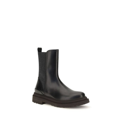 Black Calf Leather Bos Taurus Chelsea Boots
