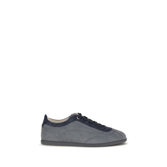 Gray Calf Leather Bos Taurus Low Top Sneakers