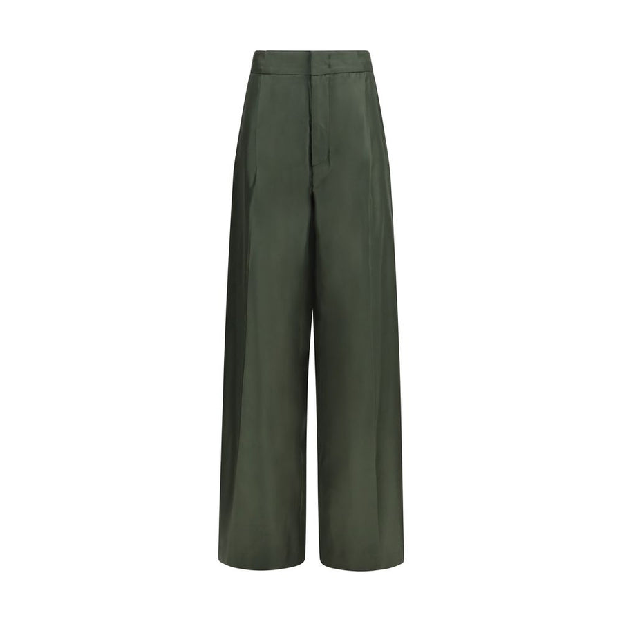 Bicolor Silk Casual Pants