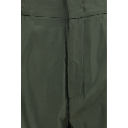 Bicolor Silk Casual Pants