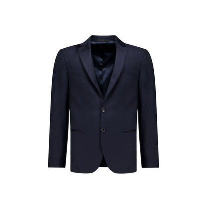 Blue Wool Full-Length Jacket