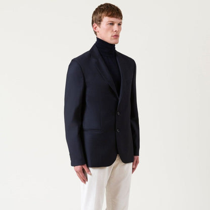Blue Wool Full-Length Jacket