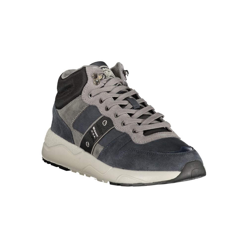 Blue Polyurethane Men's Sneaker