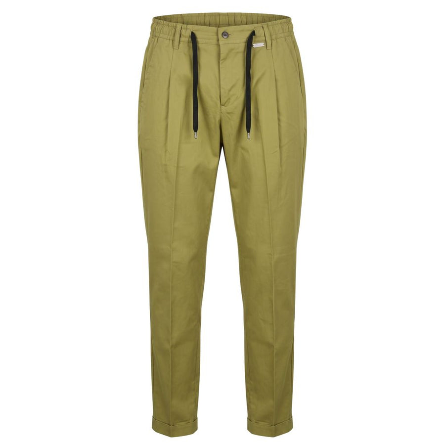 Green Cotton Men Pants