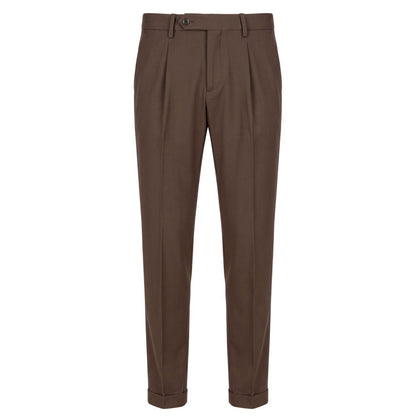 Brown Viscose Men Pants