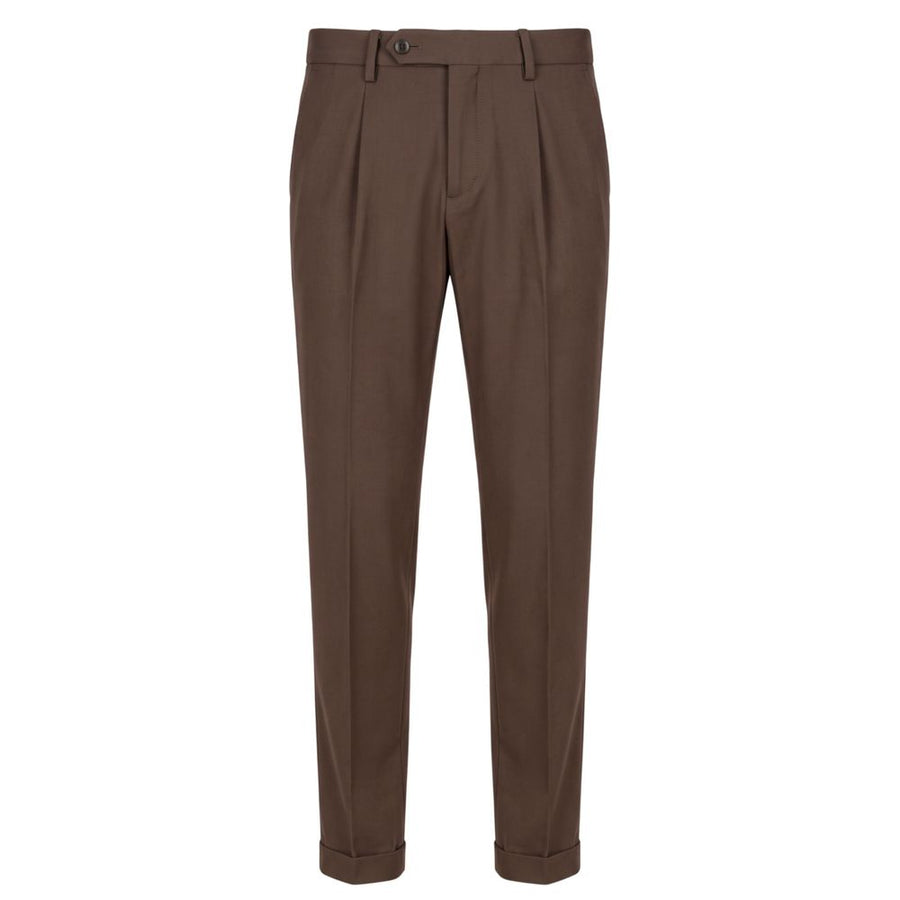 Brown Viscose Men Pants