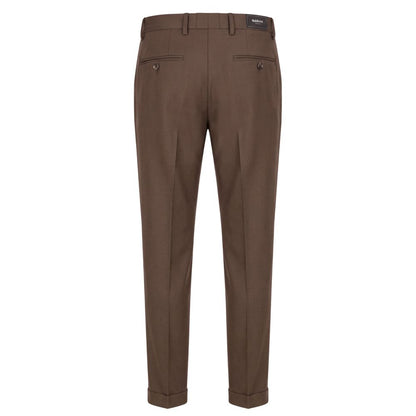 Brown Viscose Men Pants