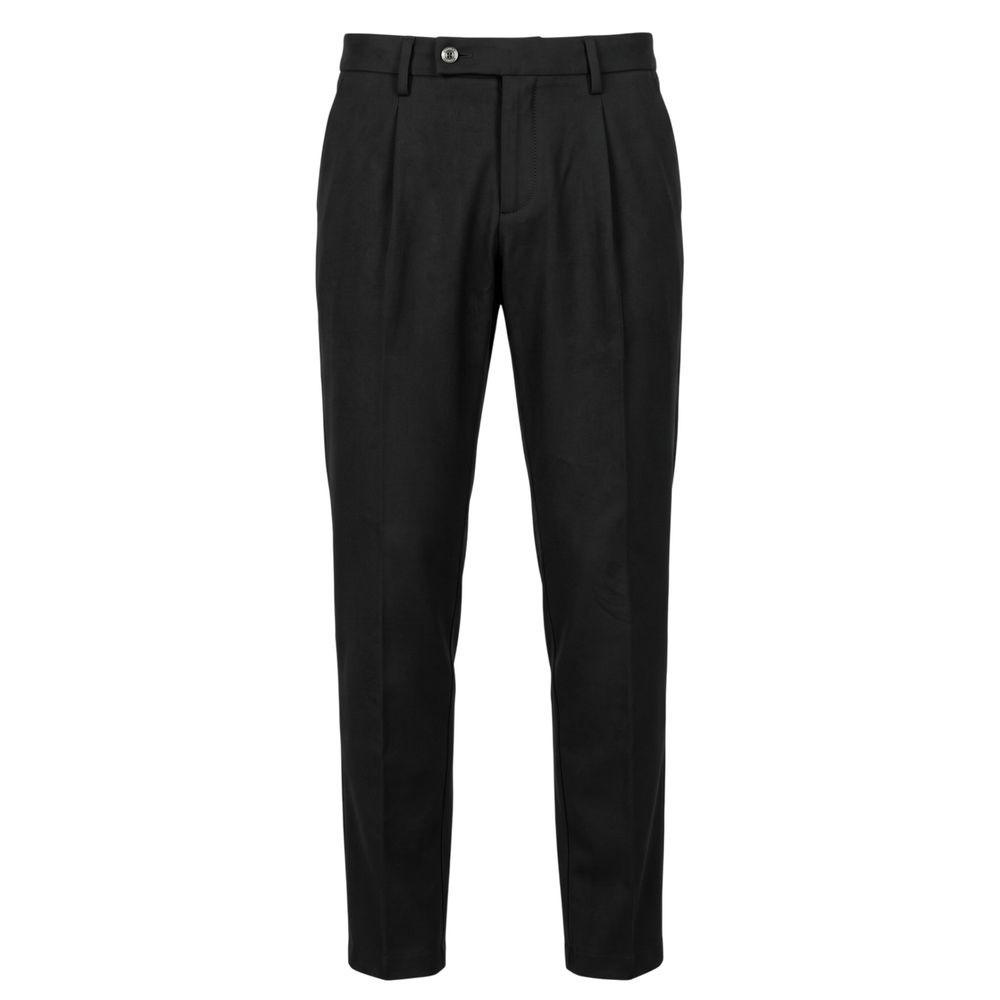 Black Viscose Men Pants