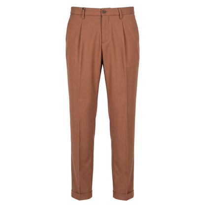 Brown Viscose Men Pants