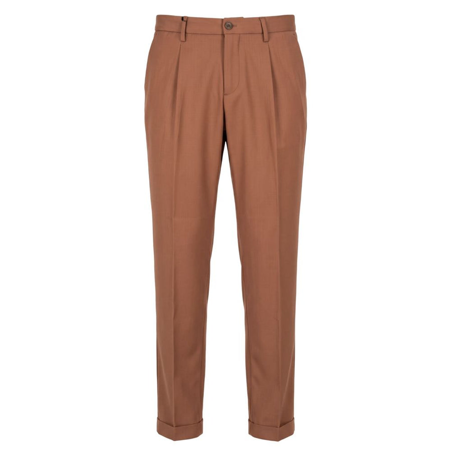Brown Viscose Men Pants