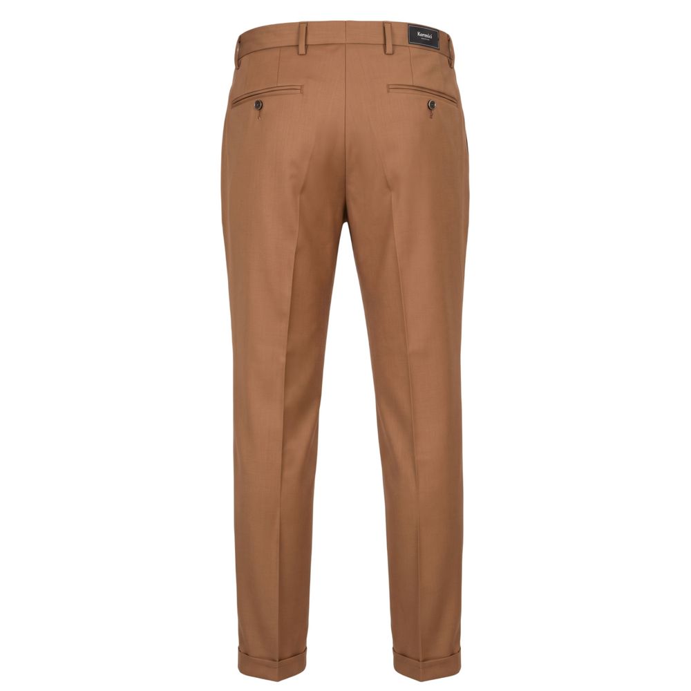 Brown Viscose Men Pants