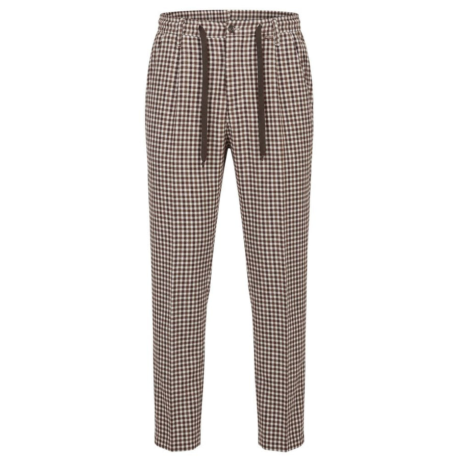 Brown Cotton Men Pant