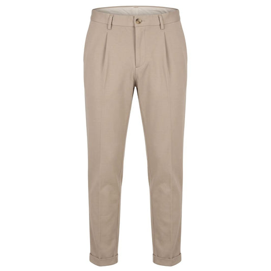 Beige Viscose Men Pants