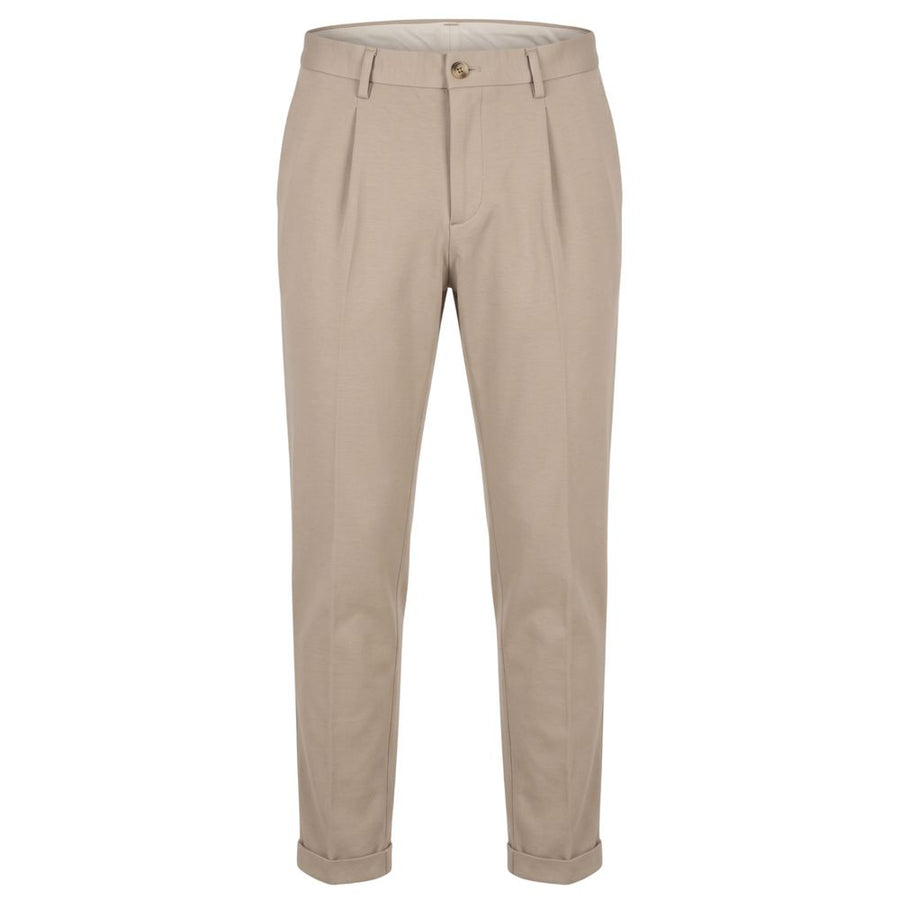 Beige Viscose Men Pants