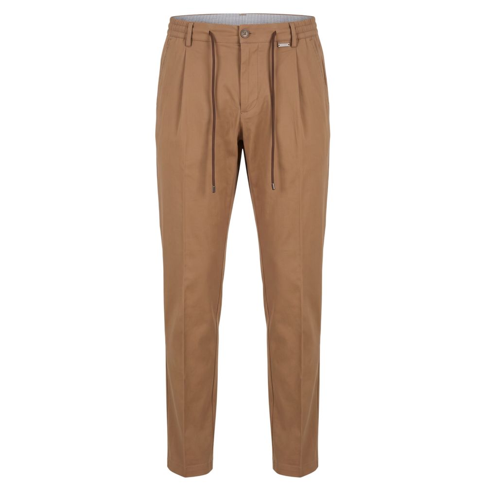 Brown Cotton Men Pants