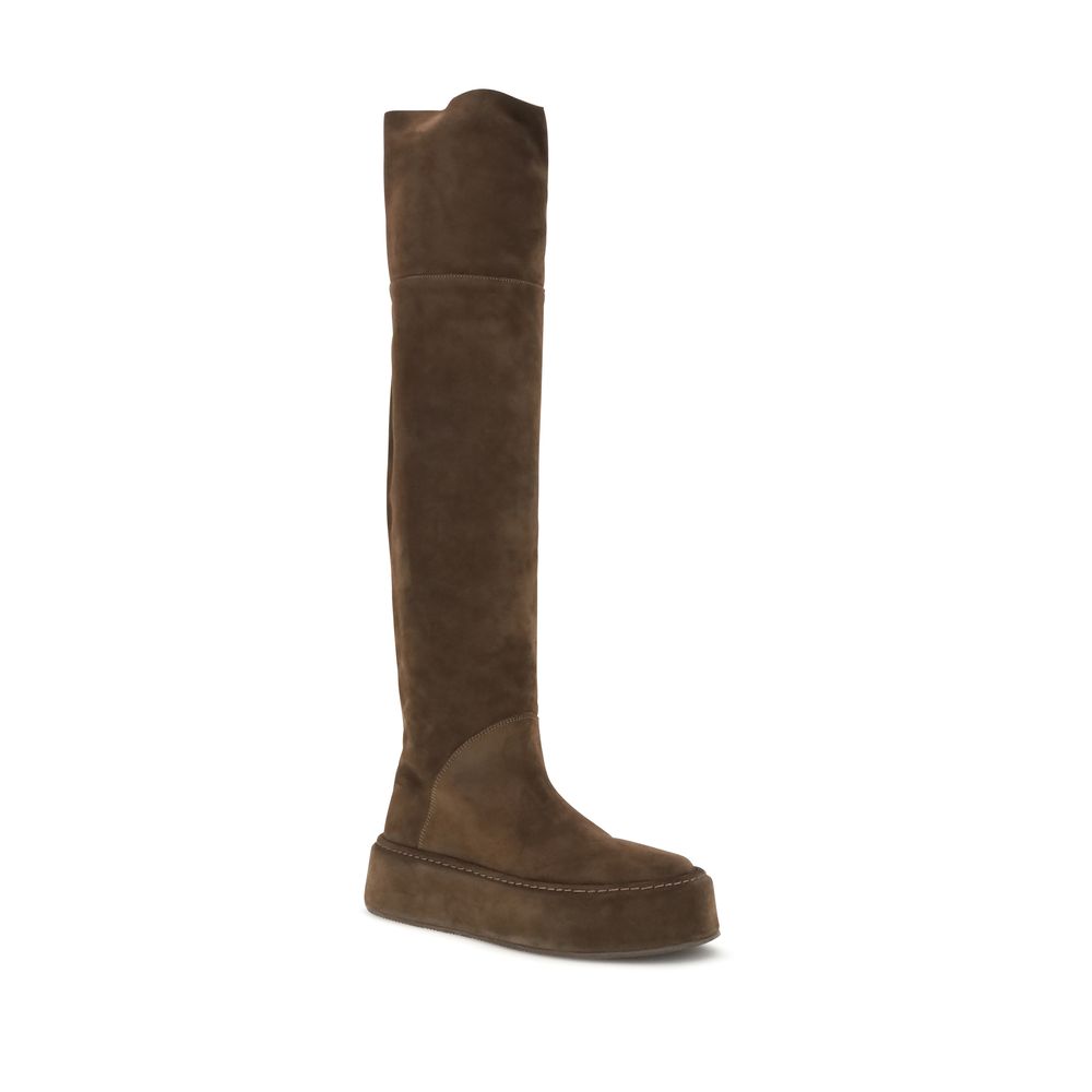 Brown Suede Leather Over The Knee