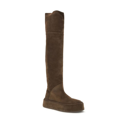 Brown Suede Leather Over The Knee