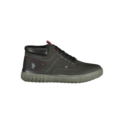 Black Polyurethane Men's Sneaker