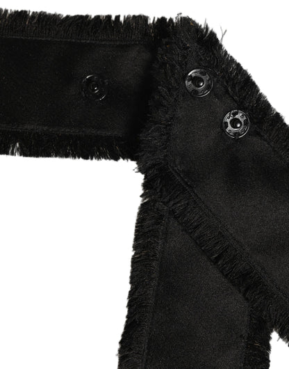 Black Velvet Wrap Around Tie Cintura Belt