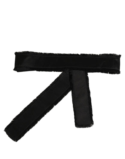 Black Velvet Wrap Around Tie Cintura Belt