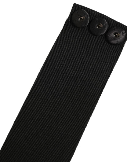 Black Cotton Wrap Around Tie Cintura Belt