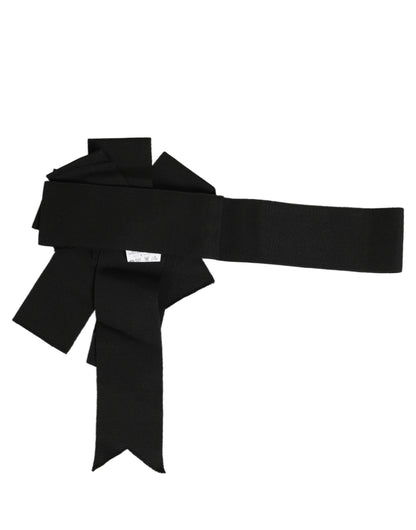 Black Cotton Wrap Around Tie Cintura Belt