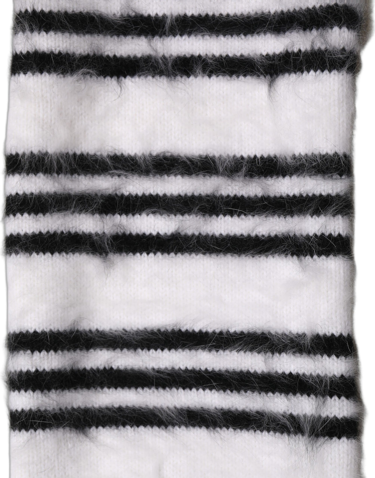 White Black Striped Skinny Neck Warmer Scarf