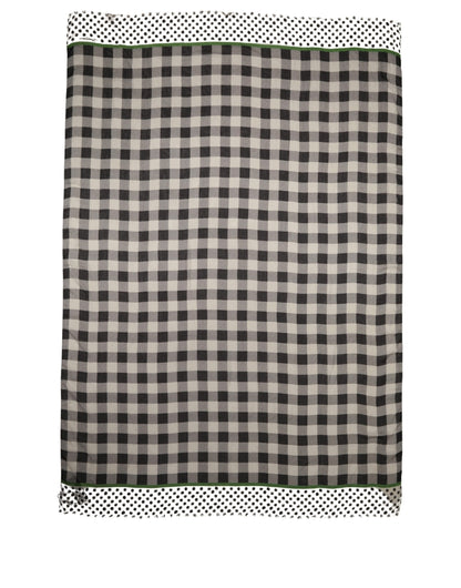 Black White Napoli Modal Check Shawl Scarf