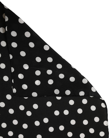 Black White Polka Dot Square Foulard Scarf