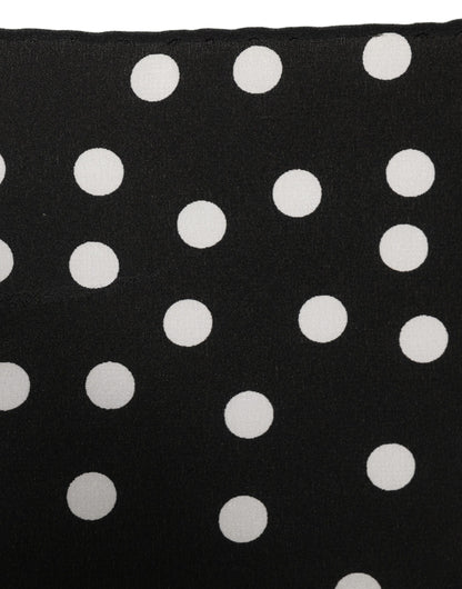 Black White Polka Dot Square Foulard Scarf