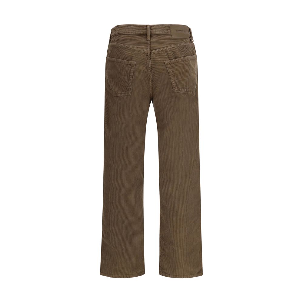 Bicolor Cotton Casual Pants
