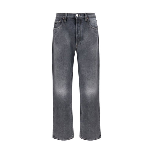 Black Cotton Relaxed Fit Jeans