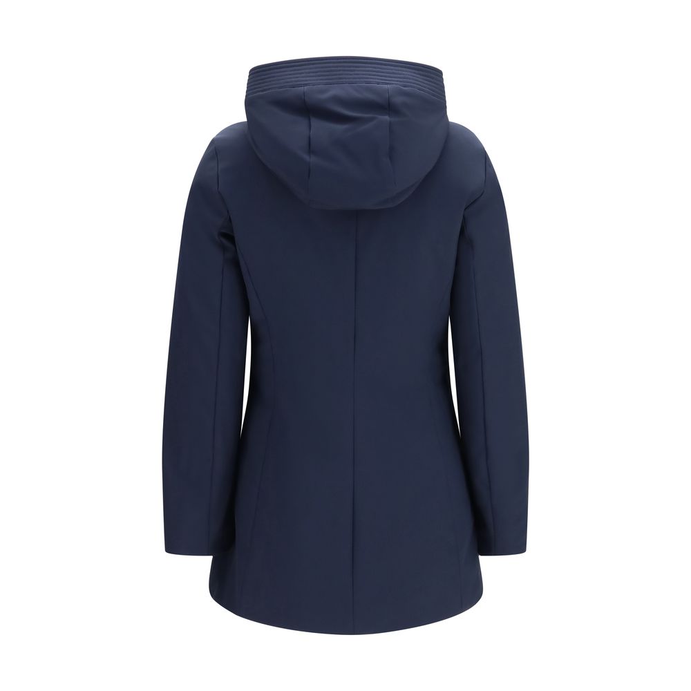 Blue Polyester Parka