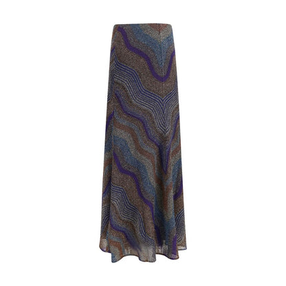 Multicolor Viscose Long Skirt